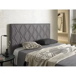Eccox Tête de lit Rubi gris pour lit 110 en similicuir 115x115x8. New
