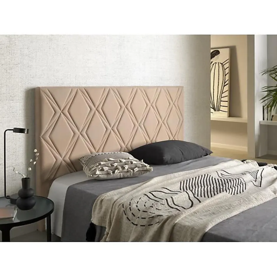 Eccox Tête de lit Rubi pour lit 90 en tissu camel 115x115x8.