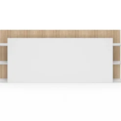 IDMarket Tête de lit sur pied CIRI pour lit 140 et 160 cm avec rangements blanc et bois