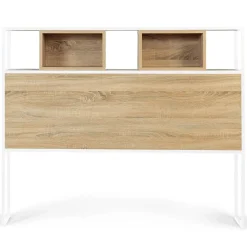 IDMarket Tête de lit sur pied DETROIT 145 cm bois et métal blanc design industriel