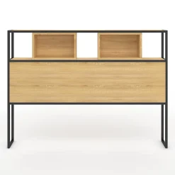 IDMarket Tête de lit sur pied DETROIT 165 cm bois et métal noir design industriel