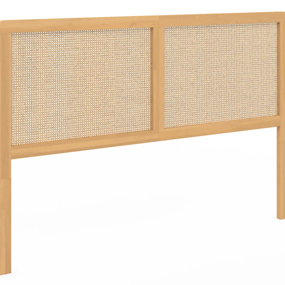 IDMarket Tête de lit sur pied EDHEN 160 cm cannage et bois