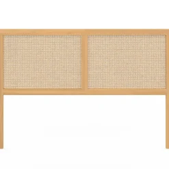 IDMarket Tête de lit sur pied EDHEN 160 cm cannage et bois