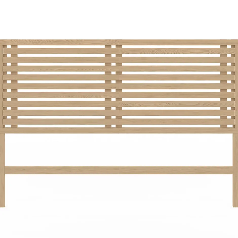 IDMarket Tête de lit sur pied en lattes AVA 160 cm façon bois clair Sale