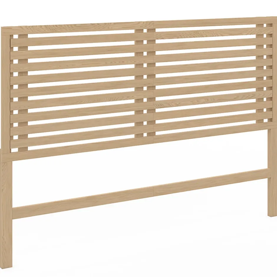 IDMarket Tête de lit sur pied en lattes AVA 160 cm façon bois clair Sale