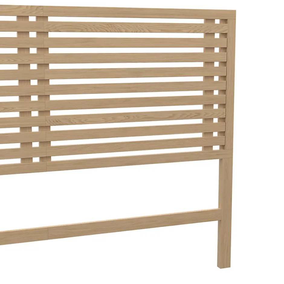 IDMarket Tête de lit sur pied en lattes AVA 160 cm façon bois clair Sale