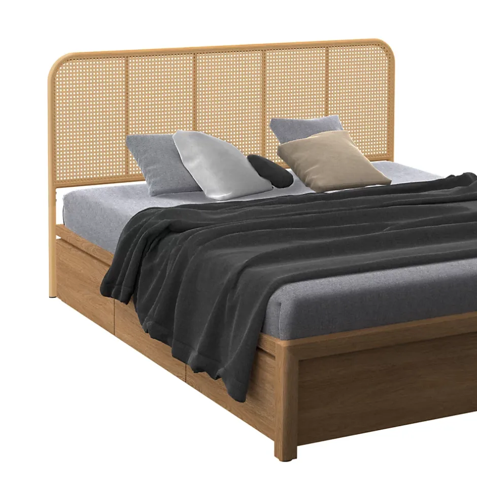 IDMarket Tête de lit sur pied FLORA 160 cm façon cannage Best