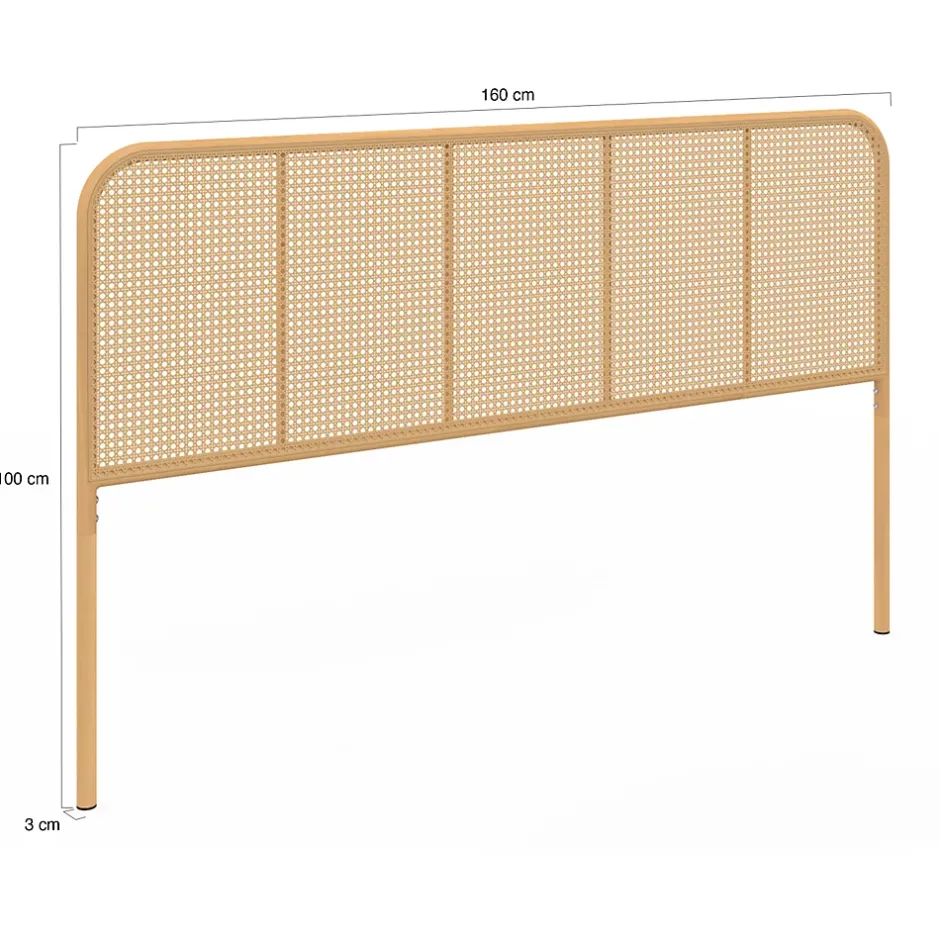 IDMarket Tête de lit sur pied FLORA 160 cm façon cannage Best