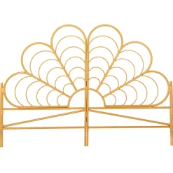 IDMarket Tête de lit sur pied IVY 160 cm effet rotin en forme de fleur