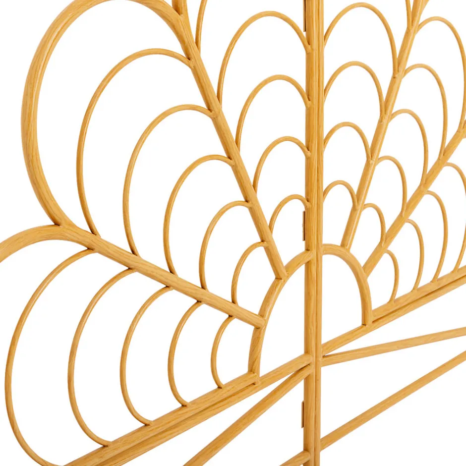 IDMarket Tête de lit sur pied IVY 160 cm effet rotin en forme de fleur