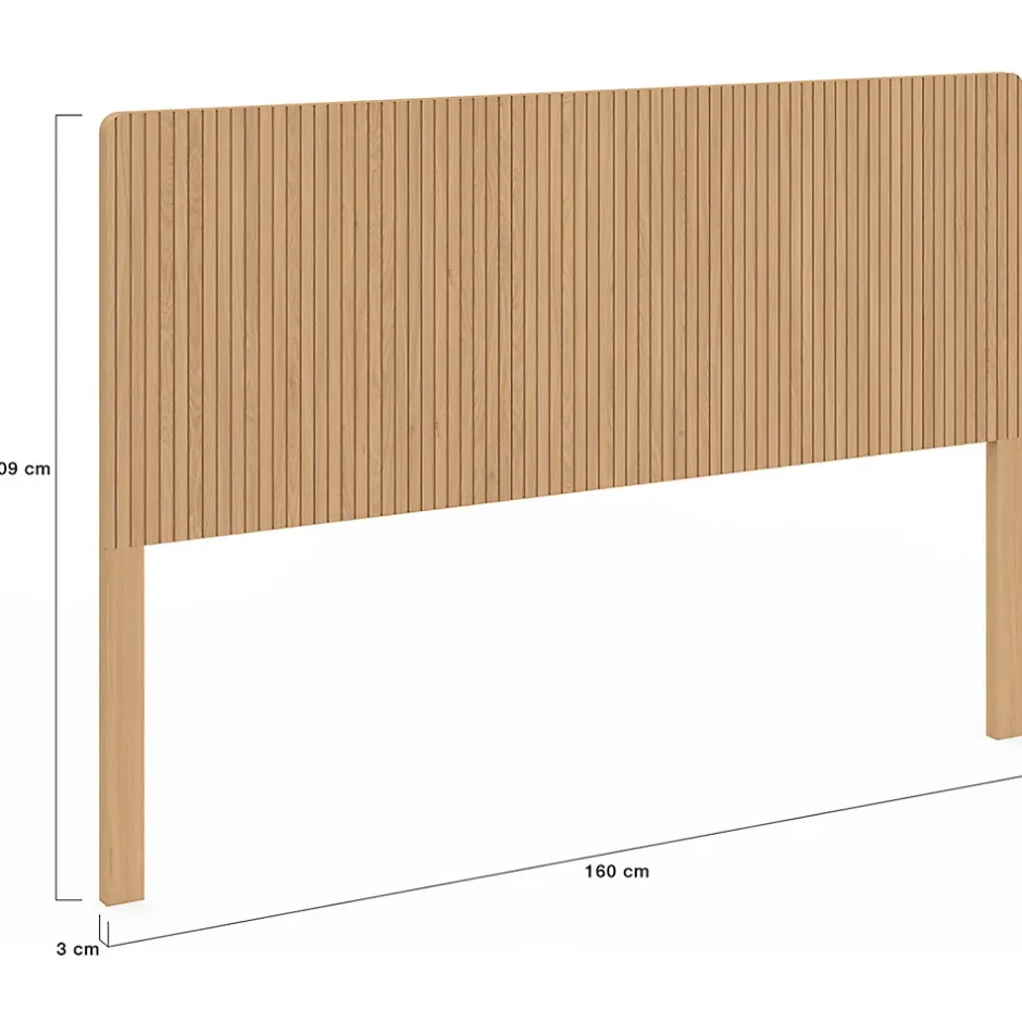 IDMarket Tête de lit sur pied JULIETTE 160 cm effet lattes tasseau bois Best