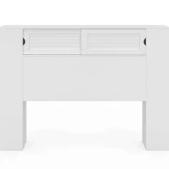 IDMarket Tête de lit sur pied SALEM 145 cm avec rangements fermés et niches blanc Online