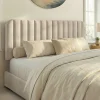 IDMarket Tête de lit suspendue ALBA 160 cm en velours beige