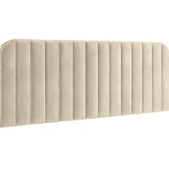 IDMarket Tête de lit suspendue ALBA 160 cm en velours beige