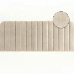 IDMarket Tête de lit suspendue ALBA 160 cm en velours beige