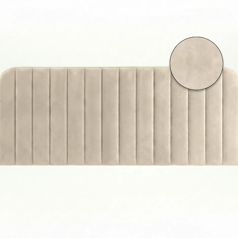 IDMarket Tête de lit suspendue ALBA 160 cm en velours beige