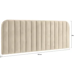 IDMarket Tête de lit suspendue ALBA 160 cm en velours beige