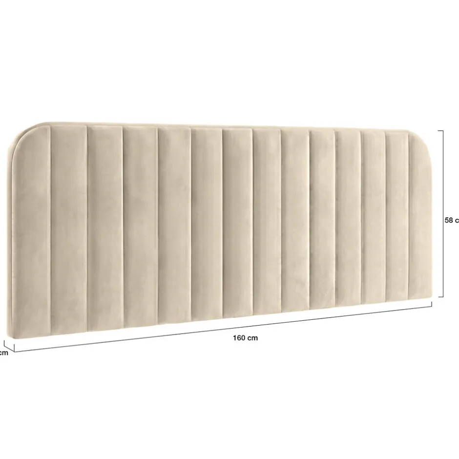 IDMarket Tête de lit suspendue ALBA 160 cm en velours beige