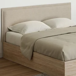 IDMarket Tête de lit suspendue ALHYA 160 cm en tissu beige lin