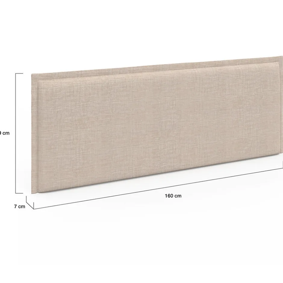 IDMarket Tête de lit suspendue ALHYA 160 cm en tissu beige lin