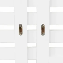 IDMarket Tête de lit suspendue en lattes AVA 240 cm bois blanc et étagères façon hêtre