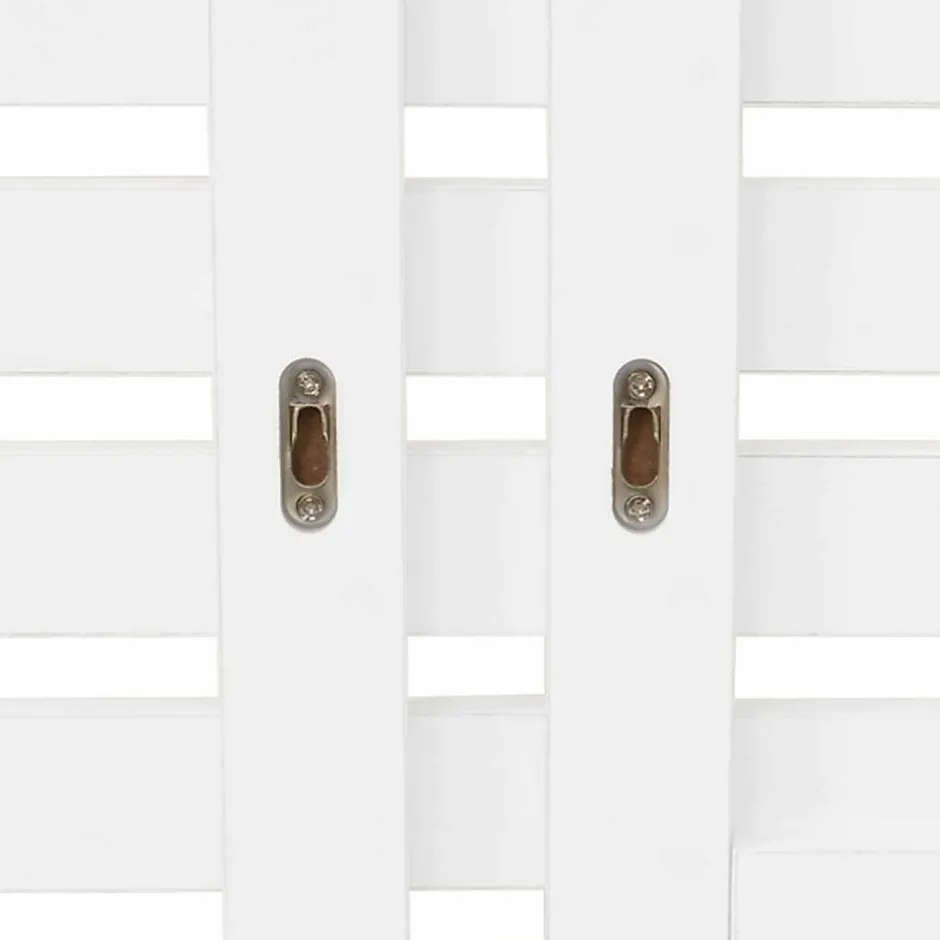 IDMarket Tête de lit suspendue en lattes AVA 240 cm bois blanc et étagères façon hêtre