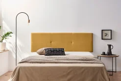 Moonia Tête de Lit Tapisée ALMA Aqualine 145x50x5 cm - Moutarde - New