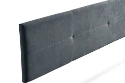 Moonia Tête de Lit Tapisée ALMA Aqualine 130x50x5 cm - Gris Foncé -