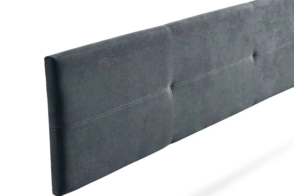 Moonia Tête de Lit Tapisée ALMA Aqualine 130x50x5 cm - Gris Foncé -