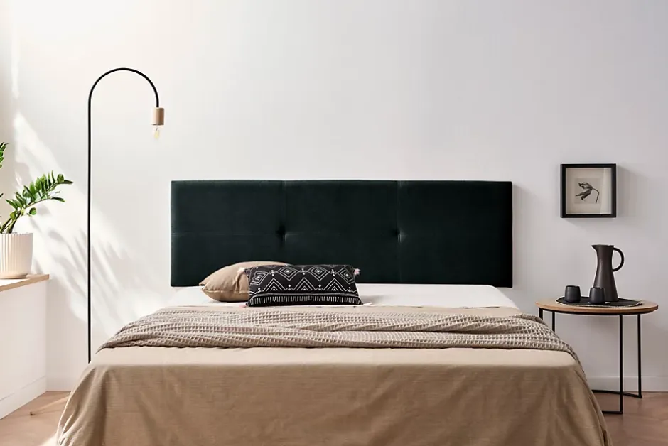 Moonia Tête de Lit Tapisée ALMA Aqualine 170x50x5 cm - Noir - Clearance