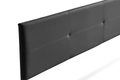 Moonia Tête de Lit Tapisée ALMA Simili cuir 145x50x5 cm - Noir - Clearance