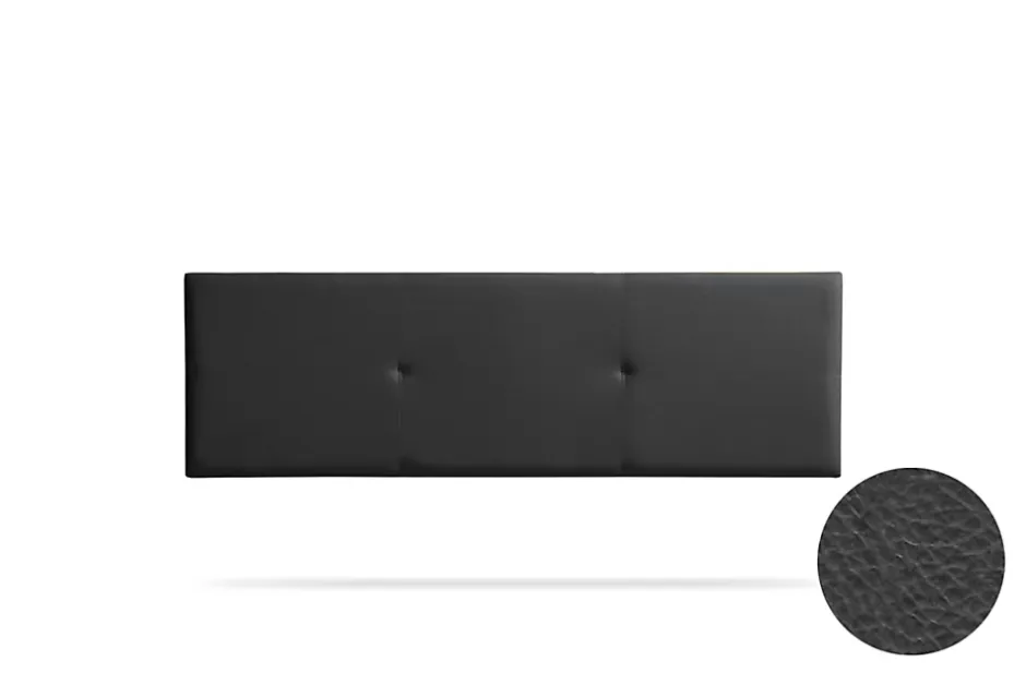 Moonia Tête de Lit Tapisée ALMA Simili cuir 145x50x5 cm - Noir - Clearance