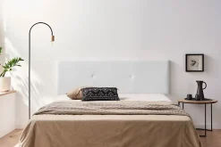 Moonia Tête de Lit Tapisée ALMA Simili cuir 90x50x5 cm - Blanc - New