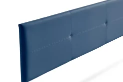 Moonia Tête de Lit Tapisée ALMA Simili cuir 160x50x5 cm - Bleu Foncé - New