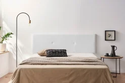 Moonia Tête de Lit Tapisée ALMA Simili cuir 100x50x5 cm - Blanc -