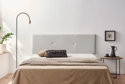 Moonia Tête de Lit Tapisée ALMA Simili cuir 100x50x5 cm - Gris Clair - Clearance