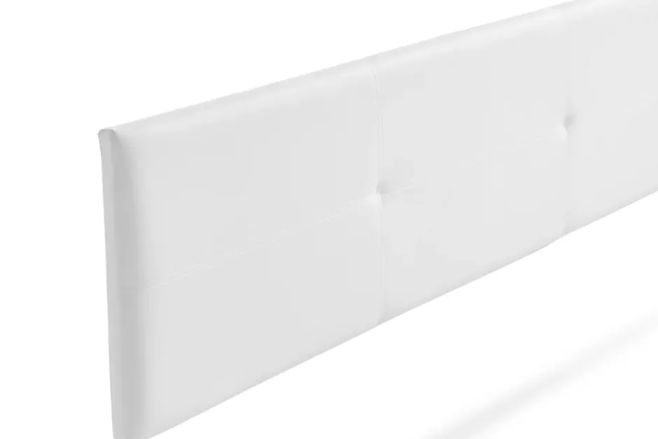 Moonia Tête de Lit Tapisée ALMA Simili cuir 130x50x5 cm - Blanc - Discount