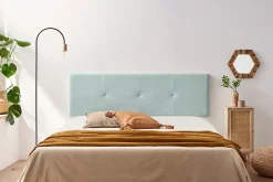 Moonia Tête de Lit Tapisée ALTEA Aqualine 130x50x5 cm - Vert Aqua - New