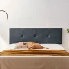 Moonia Tête de Lit Tapisée ALTEA Aqualine 145x50x5 cm - Gris Foncé -
