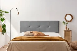 Moonia Tête de Lit Tapisée ALTEA Aqualine 145x50x5 cm - Gris Clair -