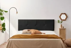Moonia Tête de Lit Tapisée ALTEA Simili cuir 100x50x5 cm - Noir -