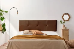 Moonia Tête de Lit Tapisée ALTEA Simili cuir 170x50x5 cm - Marron -
