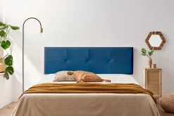 Moonia Tête de Lit Tapisée ALTEA Simili cuir 90x50x5 cm - Bleu Foncé - New