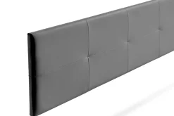Moonia Tête de Lit Tapisée ALTEA Simili cuir 90x50x5 cm - Gris Foncé -