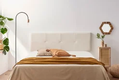 Moonia Tête de Lit Tapisée ALTEA Simili cuir 115x50x5 cm - Beige -