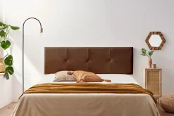 Moonia Tête de Lit Tapisée ALTEA Simili cuir 115x50x5 cm - Marron - Outlet