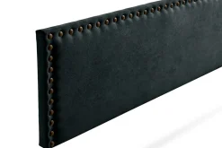 Moonia Tête de Lit Tapisée MODENA Aqualine 160x55x8 cm - Noir -
