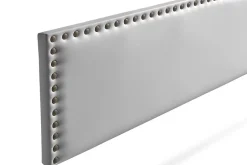Moonia Tête de Lit Tapisée MODENA Simili cuir 130x55x8 cm - Argent - Best