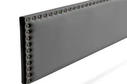Moonia Tête de Lit Tapisée MODENA Simili cuir 100x55x8 cm - Gris Foncé -