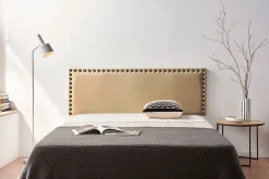 Moonia Tête de Lit Tapisée MODENA Simili cuir 115x55x8 cm - Or -
